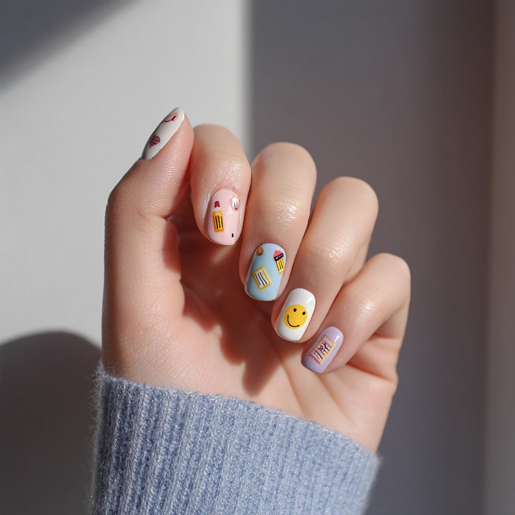 Cute Back to School Nail Art a Cute Back to School Nail Art