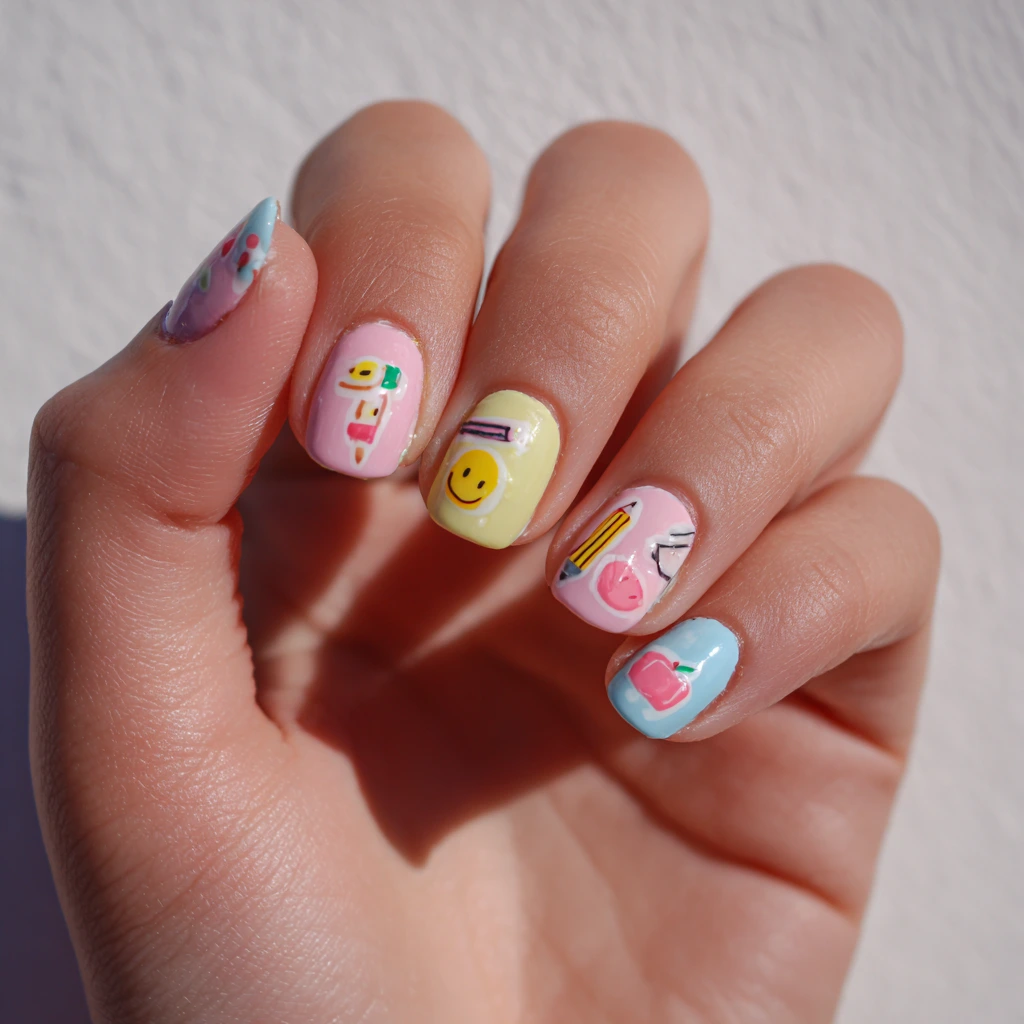 Cute Back to School Nail Art c Cute Back to School Nail Art