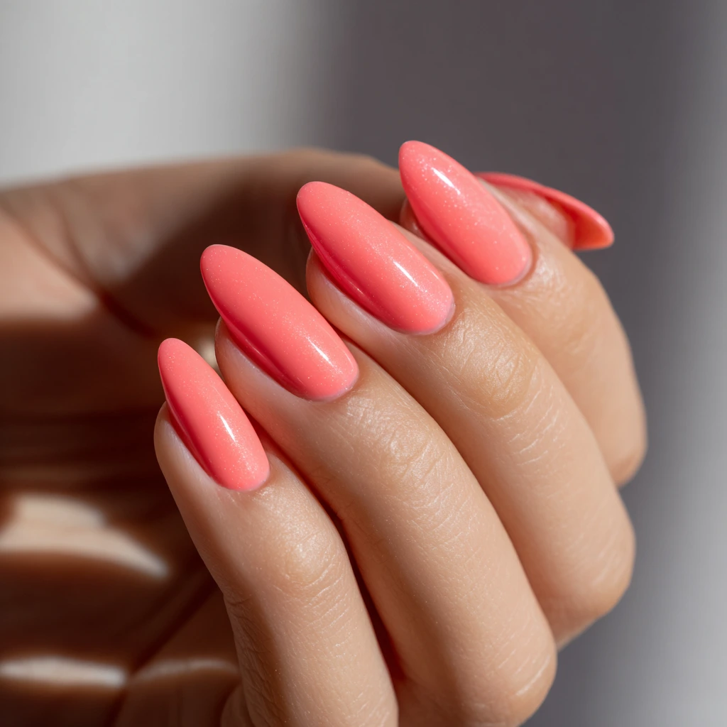 Neon Peach Nails –