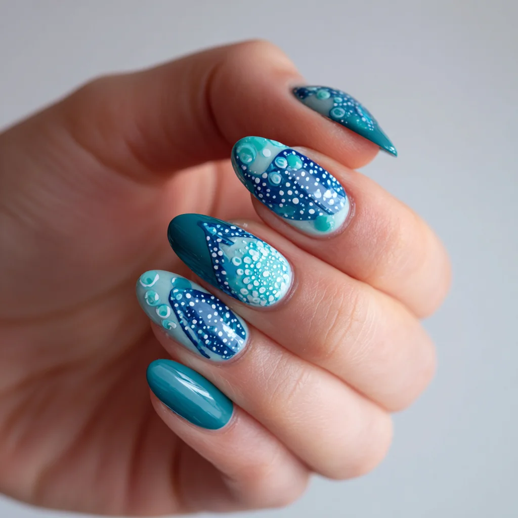 Whale Shark Nail Art a Whale Shark Nail Art