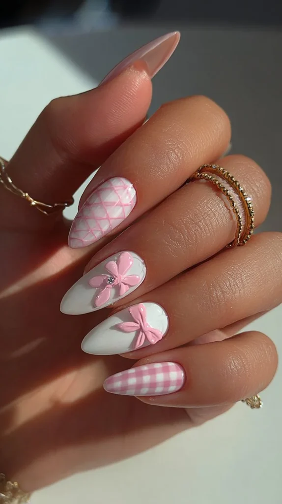 Pink birthday nails by Nailz By Lily for a stylish birthday celebration.
