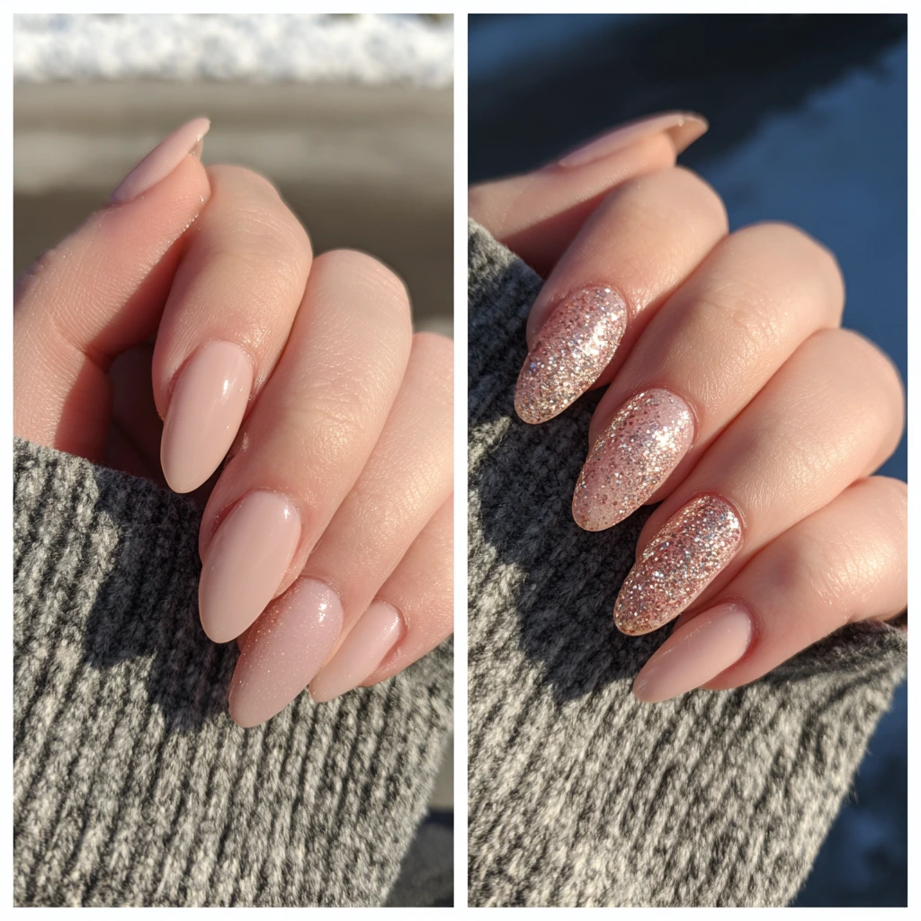 Glitter Accent Nails