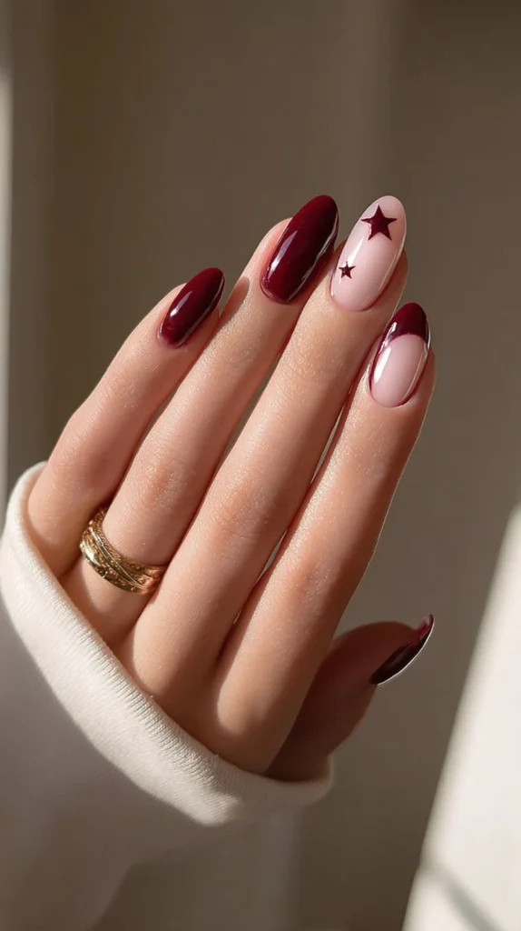 Stylish maroon nail looks for fall featuring various designs and trends