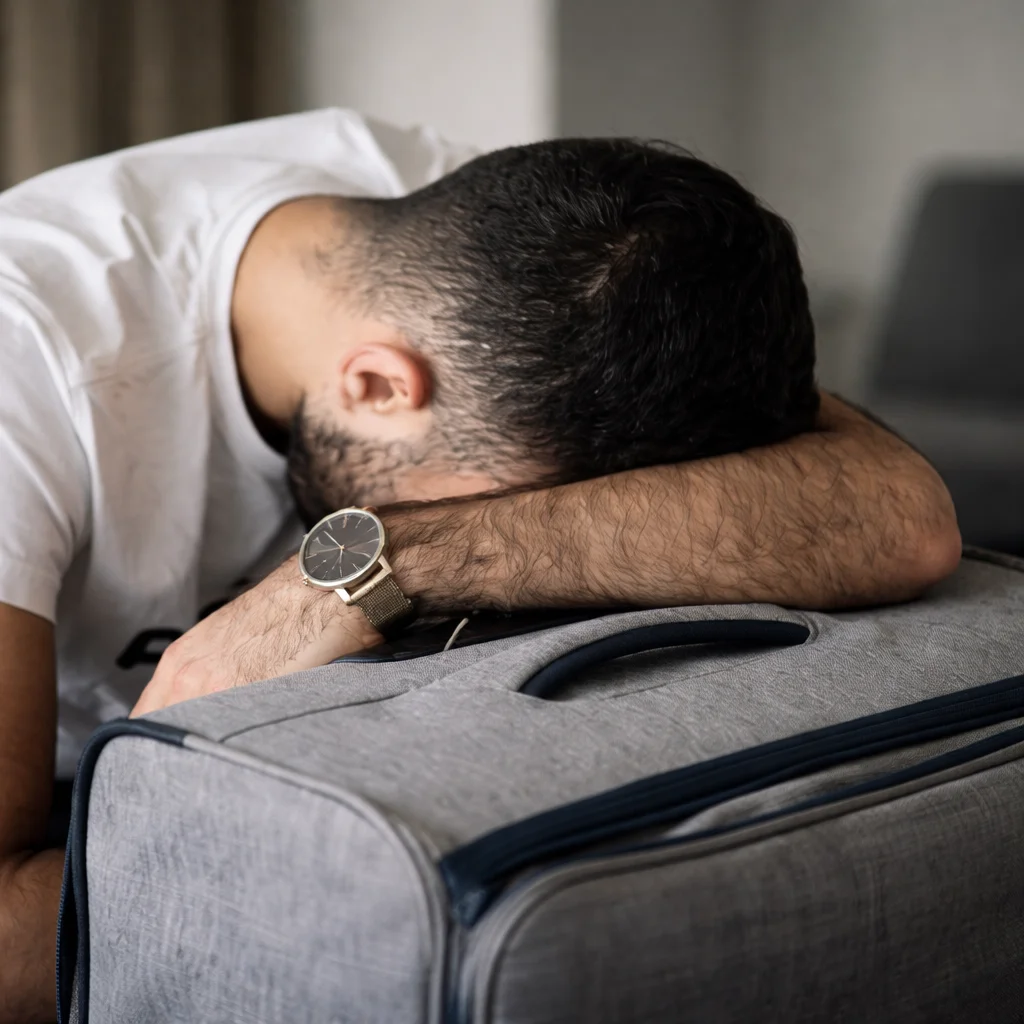 A person looking tired and exhausted, representing constant fatigue and strategies to combat it.