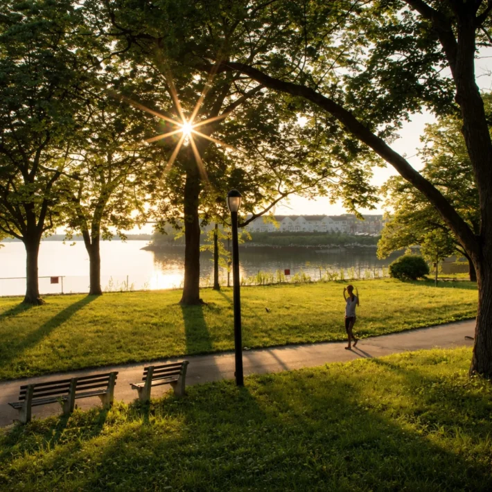 Early riser enjoying a sunrise, showcasing benefits of becoming a morning person.