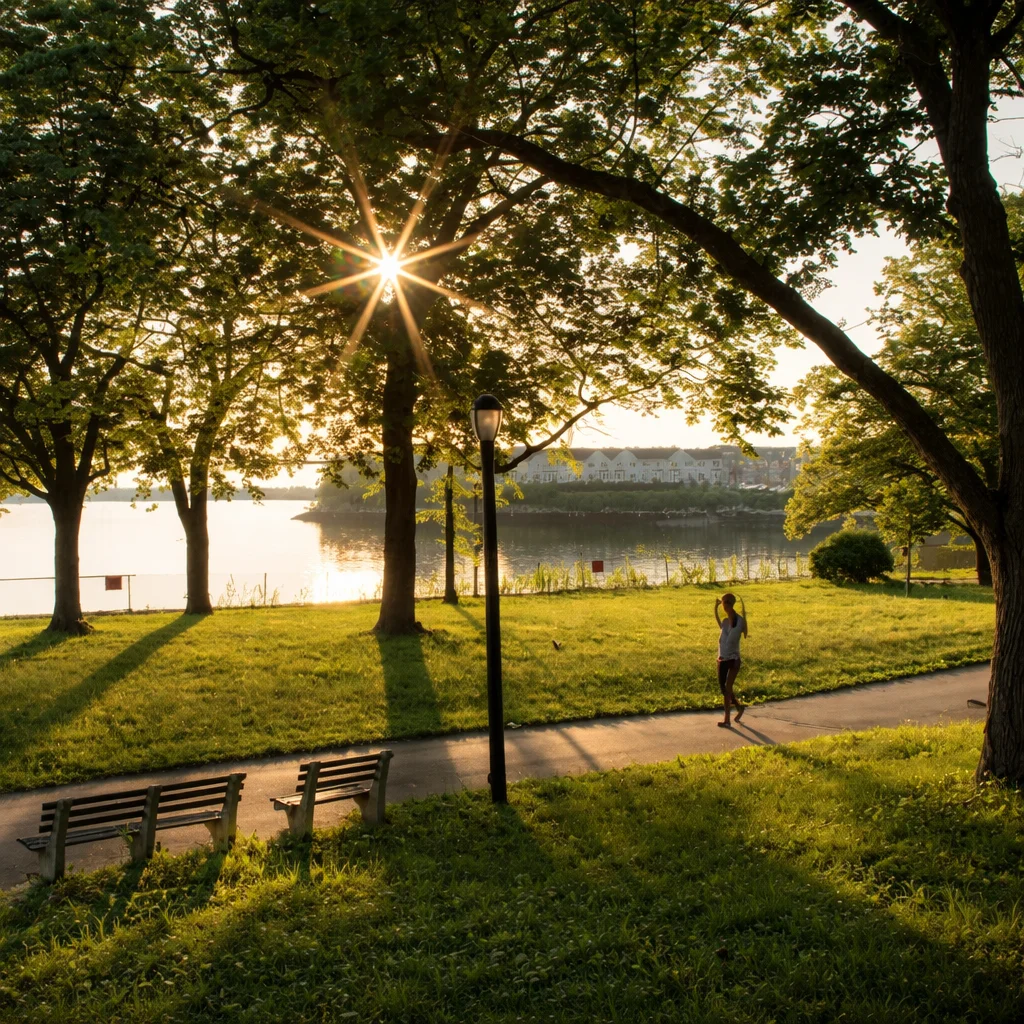 Early riser enjoying a sunrise, showcasing benefits of becoming a morning person.