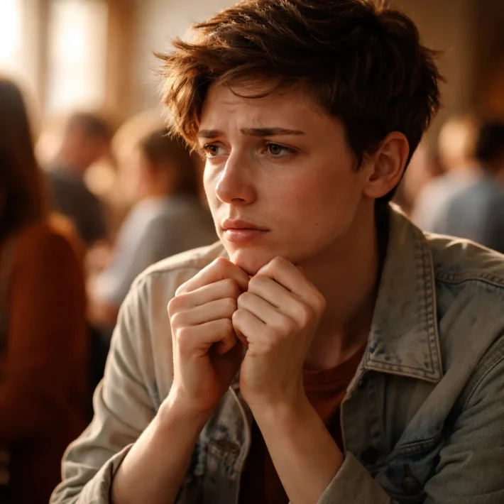 A person practicing social skills to manage social anxiety effectively.