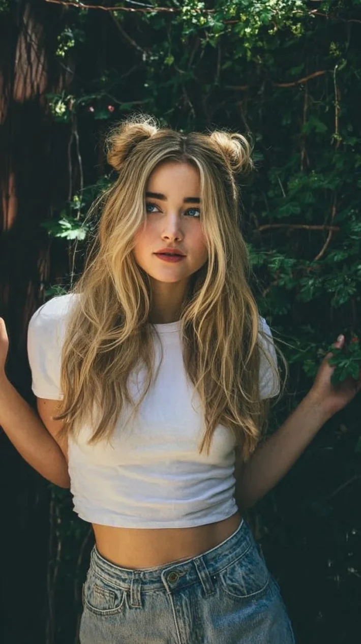 Elegant summer bun hairstyles for prom and travel for long hair