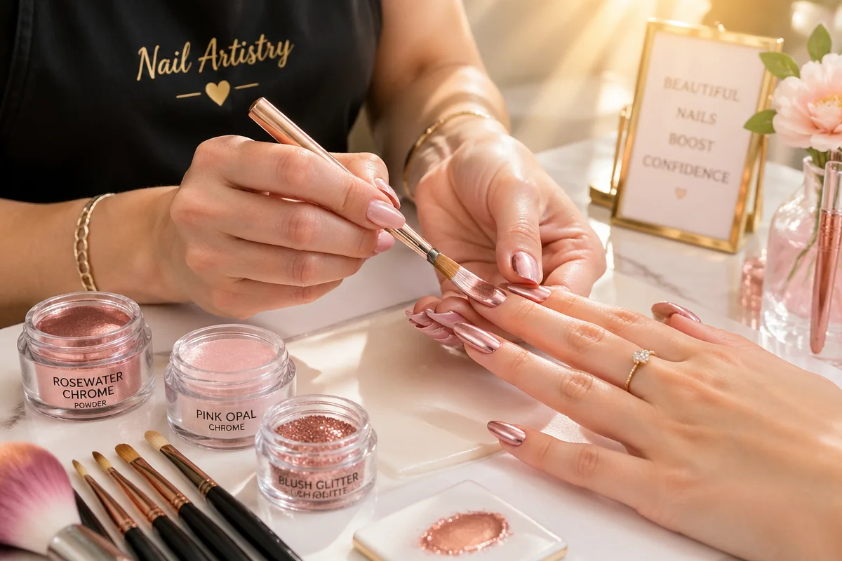 spring chrome nails