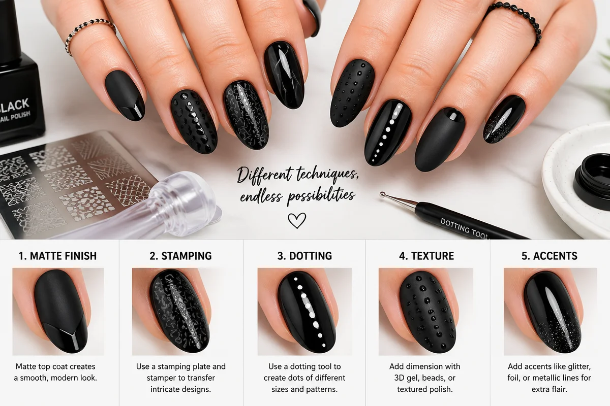 20 Must-Try Black Spring Nails that Are Perfectly Chic