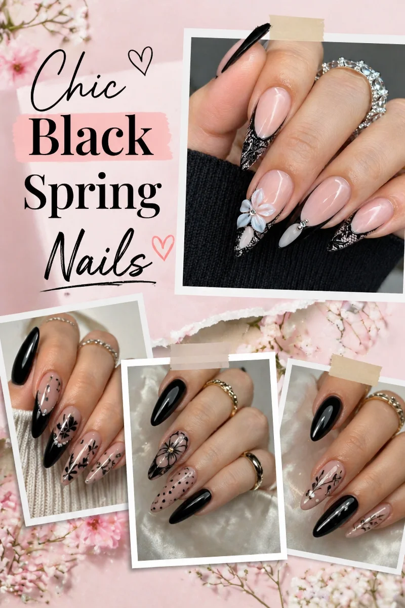black spring nails
