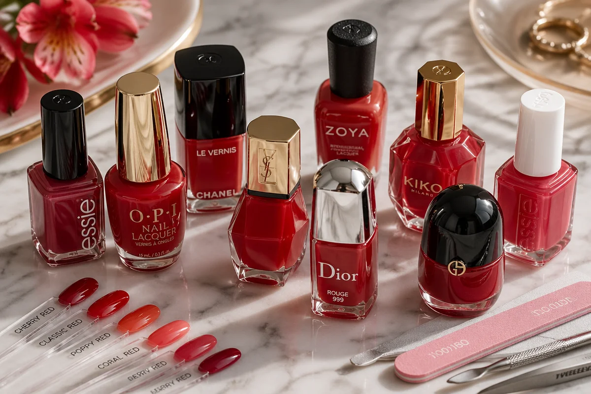 red spring nails