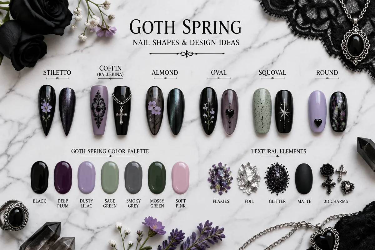 goth spring nails