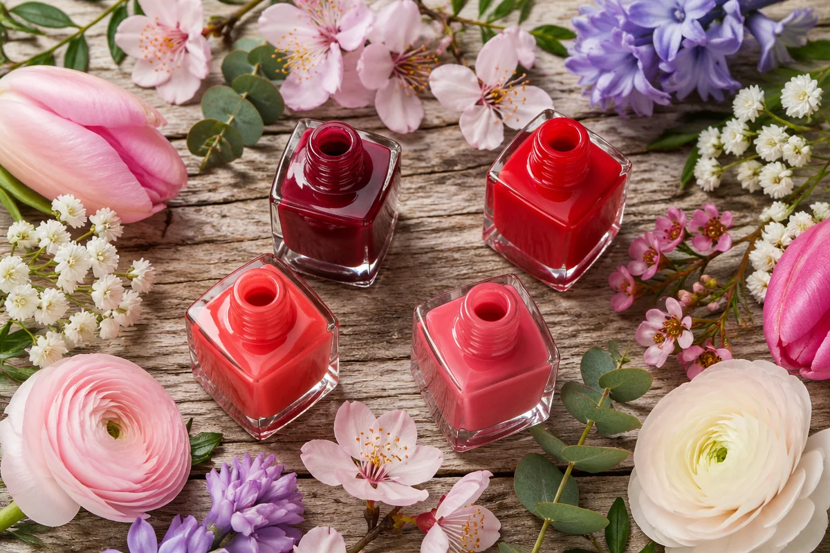 spring red nails