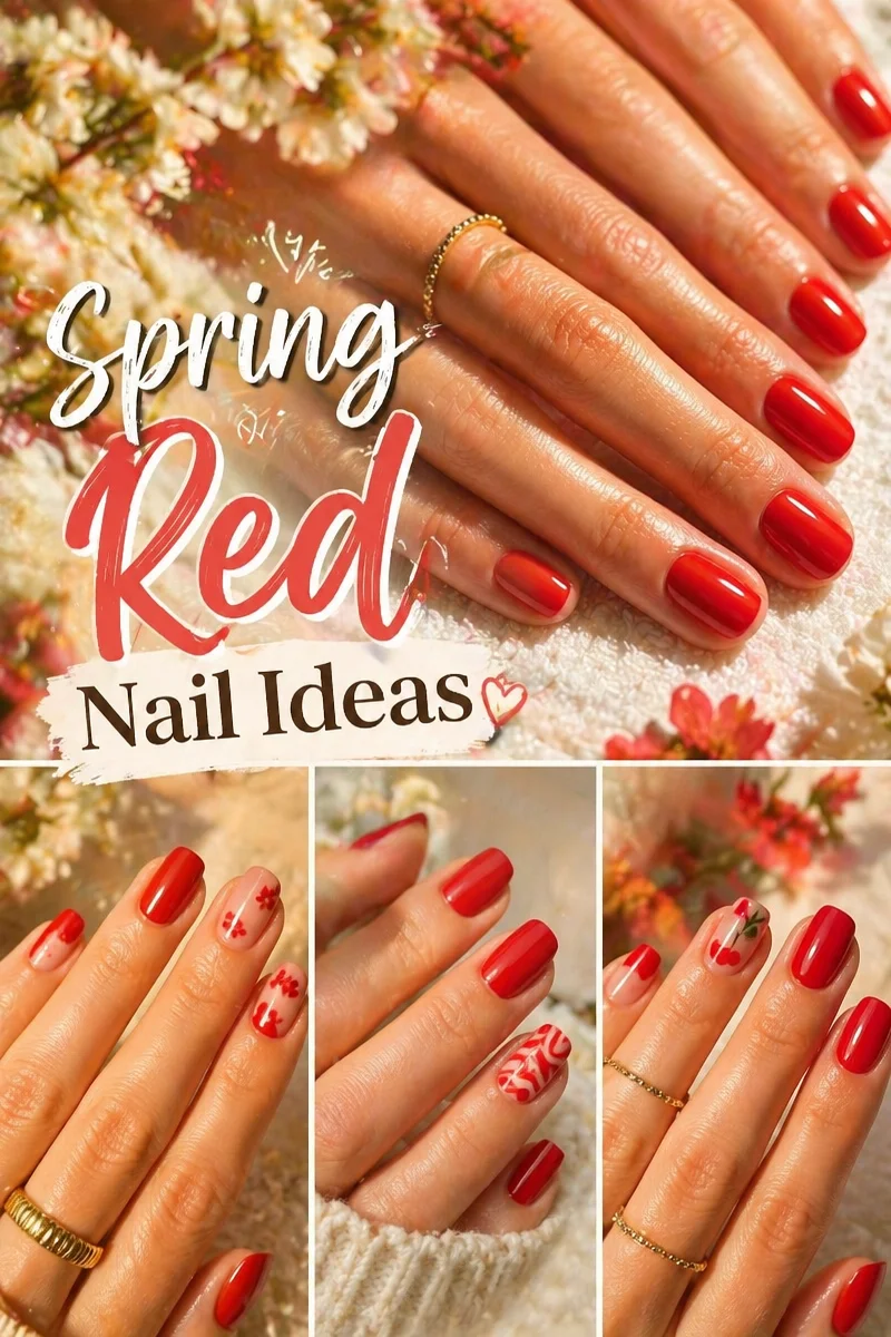 spring red nails