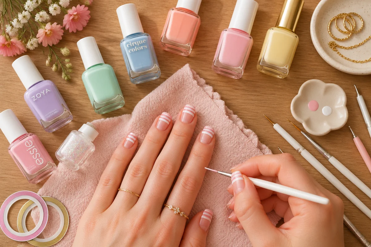spring nails stripes