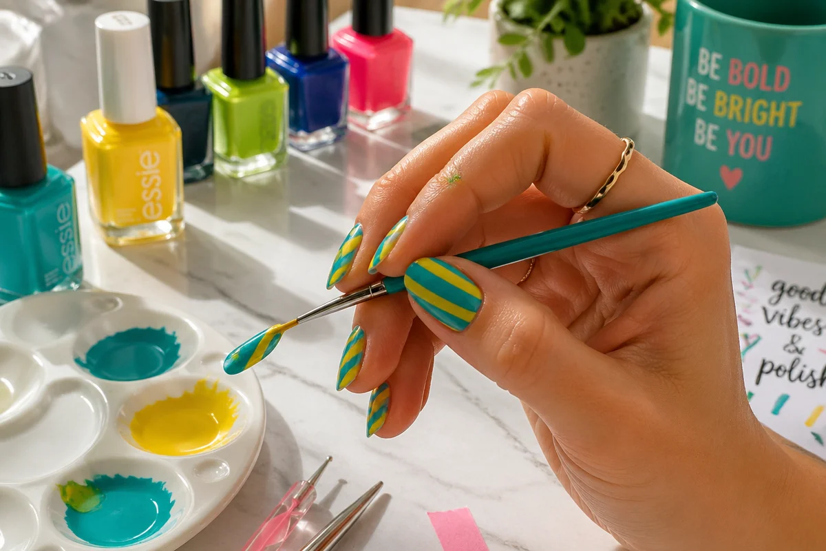 spring nails stripes