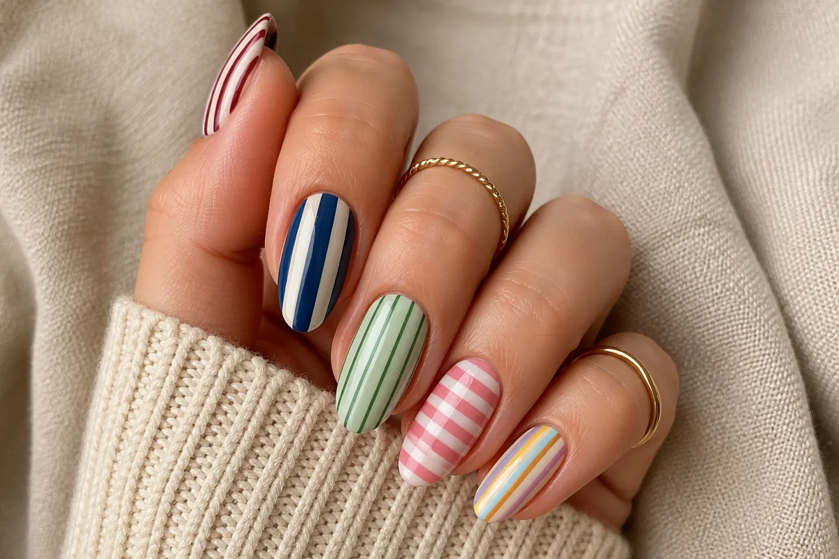 spring nails stripes