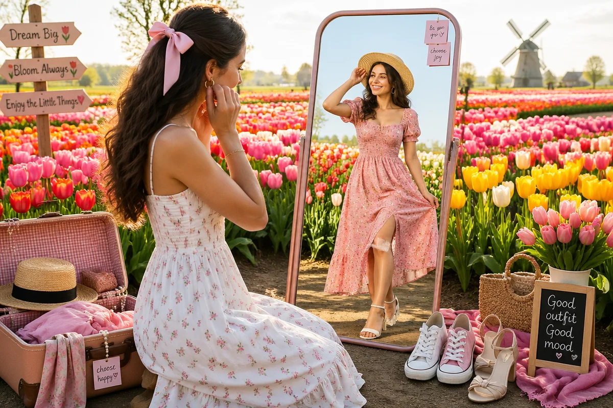 tulip field outfit