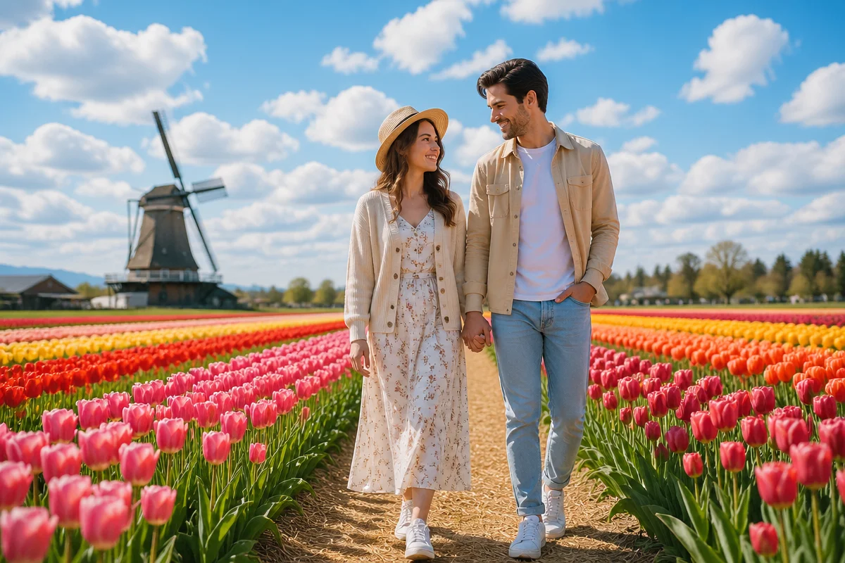 tulip field outfit
