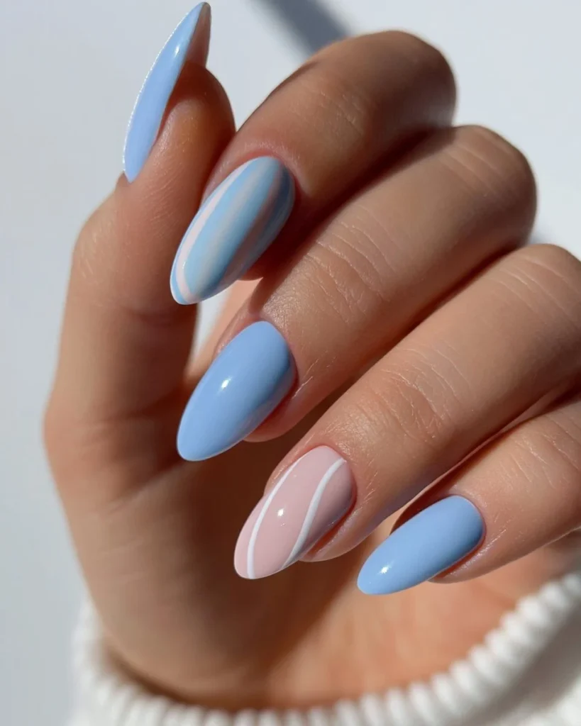 Chic light blue nail designs for 2026 showcasing various styles and inspirations.